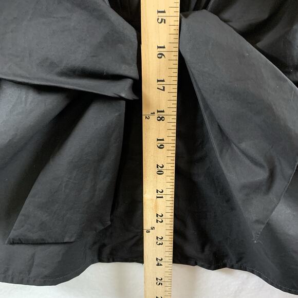 J Peterman Company Womens Button Top Sz 6 Black Tie Front Parisian Office - Picture 9 of 14
